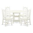 Pemberly Row 5-Piece Wood Dining Set in Linen White Finish