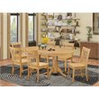 Pemberly Row 7-Piece Dining Set with Oval Table and Chairs in Oak