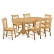 Pemberly Row 7-Piece Dining Set with Oval Table and Chairs in Oak