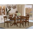 Pemberly Row 7-Piece Wood Dining Set with Ladder Back Chairs in Espresso