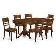 Pemberly Row 7-Piece Wood Dining Set with Ladder Back Chairs in Espresso