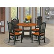 Pemberly Row 5-Piece Wood Dining Table Set in Black and Cherry