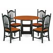 Pemberly Row 5-Piece Wood Dining Table Set in Black and Cherry