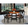 Pemberly Row 5-Piece Dining Table Set with Faux Leather Chairs in Black Cherry