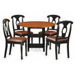 Pemberly Row 5-Piece Dining Table Set with Faux Leather Chairs in Black Cherry