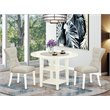 Pemberly Row 3-Piece Round Wood Dining Set in Linen White/Doeskin