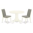 Pemberly Row 3-Piece Dining Set in Linen White and Shitake Finish