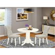 Pemberly Row 3-Piece Wood Dining Set in Linen White and Doeskin