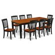 Pemberly Row 9-Piece Wood Dining Table Set in Black and Cherry Finish