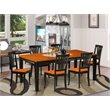 Pemberly Row 7-Piece Dining Table Set Wood Black/Cherry Finish