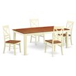 Pemberly Row 5-Piece Dining Table Set Wood Buttermilk Cherry Finish