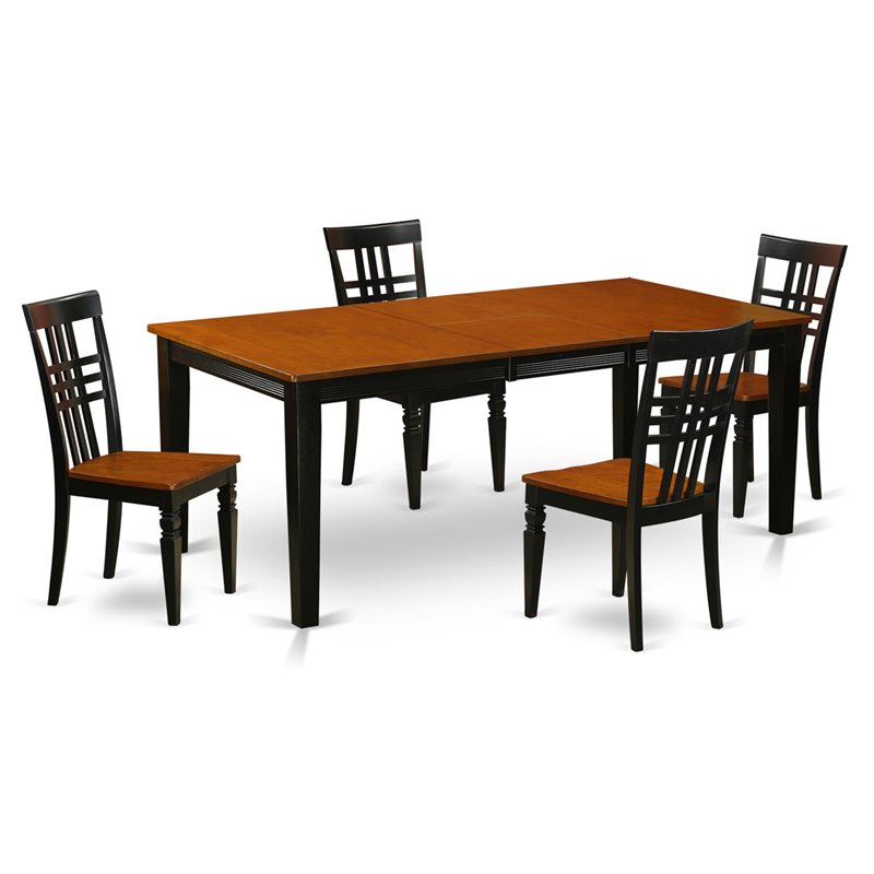 Pemberly Row 5-Piece Wood Dining Set with Black and Cherry Finish