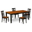 Pemberly Row 5-Piece Wood Dining Set with Black and Cherry Finish