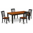 Pemberly Row 5-Piece Dining Table Set in Black and Cherry Finish
