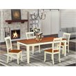 Pemberly Row 5-Piece Dining Set with Slatted Chairs in Cherry Finish