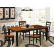 Pemberly Row 5-Piece Wood Kitchen Table Set with Butterfly Leaf in Black/Cherry
