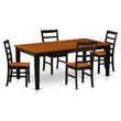 Pemberly Row 5-Piece Wood Kitchen Table Set with Butterfly Leaf in Black/Cherry