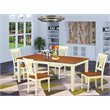 Pemberly Row 5-Piece Wood Dining Set with Extendable Table in Buttermilk/Cherry