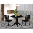 Pemberly Row 3-Piece Kitchen Dining Set in Black Finish