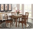 Pemberly Row 5-Piece Wood Dining Set with Ladder Back Chairs in Mahogany