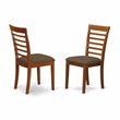 Pemberly Row 5-Piece Wood Dining Set with Ladder Back Chairs in Saddle Brown