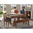 Pemberly Row 5-Piece Dining Table Set with Faux Leather Chairs Mahogany