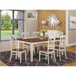 Pemberly Row 7-Piece Wood Dining Set in Buttermilk and Cherry