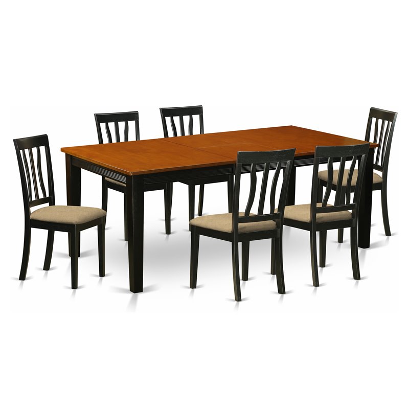 Pemberly Row 7-Piece Wood Dining Set with Black/Cherry Finish