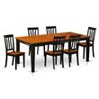 Pemberly Row 7-Piece Wood Dining Room Set with Black/Cherry Finish