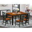 Pemberly Row 7-Piece Wood Dining Set with Dual Black and Cherry Finish