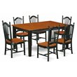 Pemberly Row 7-Piece Wood Dining Set with Dual Black and Cherry Finish