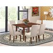 Pemberly Row 7-Piece Dining Set in Mahogany and Cream Finish