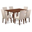 Pemberly Row 7-Piece Dining Set in Mahogany and Cream Finish