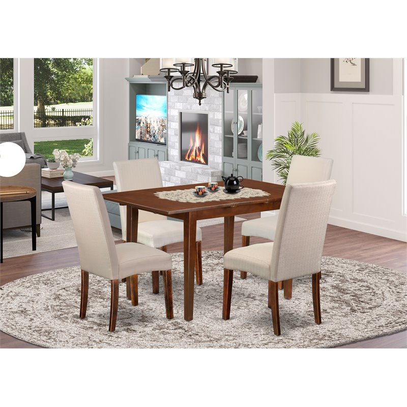 Pemberly Row 5-Piece Wood Kitchen Set with Mahogany Finish