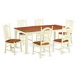Pemberly Row 7-Piece Wood Kitchen Set in Buttermilk and Cherry Finish