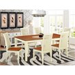 Pemberly Row 7-Piece Kitchen Table Set in Buttermilk and Cherry Finish