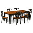 Pemberly Row 7-Piece Wood Dining Room Table Set in Black and Cherry