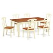 Pemberly Row 7-Piece Wood Dining Table and Chair Set in Buttermilk and Cherry
