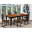 Pemberly Row 7-Piece Wood Kitchen Table Set in Black and Cherry