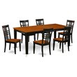 Pemberly Row 7-Piece Wood Kitchen Table Set in Black and Cherry