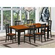 Pemberly Row 7-Piece Wooden Dining Table Set in Black & Cherry
