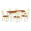 Pemberly Row 7-Piece Wood Table and Dining Chairs in Buttermilk & Cherry