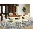 Pemberly Row 7-Piece Buttermilk and Cherry Wood Dining Set