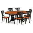 Pemberly Row 7-Piece Wood Dining Table Set in Black & Cherry