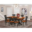 Pemberly Row 9-Piece Wood Dining Table Set in Black and Cherry