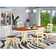 Pemberly Row 5-Piece Oval Wood Dining Set with White & Cherry Finish