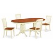 Pemberly Row 5-Piece Oval Wood Dining Set with White & Cherry Finish