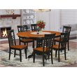 Pemberly Row 7-Piece Wood Dining Table Set in Black and Cherry Finish