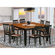 Pemberly Row 9-Piece Dining Set with Faux Leather Chairs in Cherry Finish