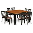 Pemberly Row 9-Piece Dining Set with Faux Leather Chairs in Cherry Finish